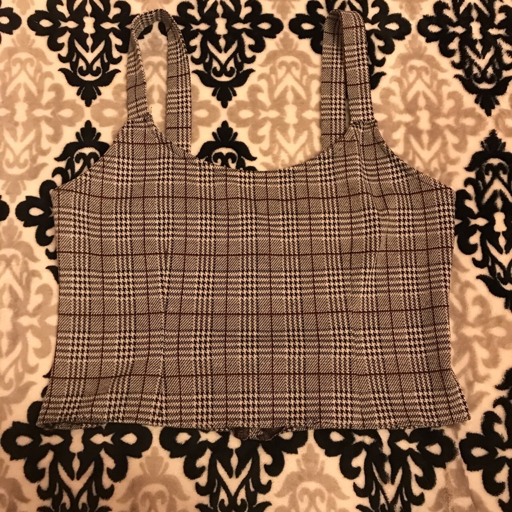 Plaid cropped tank